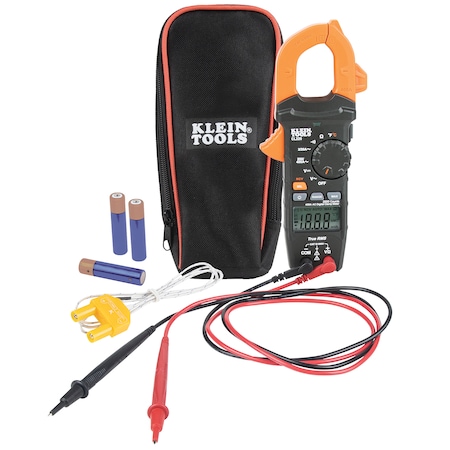Digital Clamp Meter, Backlit LCD, 400 A A, 1.6 in (41 mm) Jaw Capacity, CAT III 600V Safety Rating MPN:CL220
