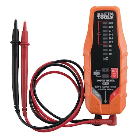 Voltage Tester, Electronic AC/DC, 12 to 600 V AC/DC, 5 43/64 in Length, Visual Indication MPN:ET60