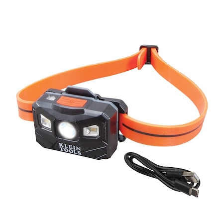Rechargeable Headlamp w/Silicone Strap, 400 lm, All-Day Run, Auto-Off MPN:56064