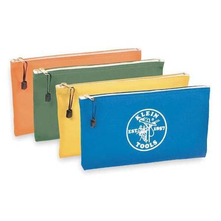 4-Pack Zipper Bags- Canvas- ASSORT. 12 1/2