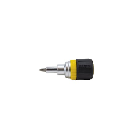 Multi-Bit Ratcheting Screwdriver, 6-in-1, Stubby, Ph, Sl, Nut Bits MPN:32593