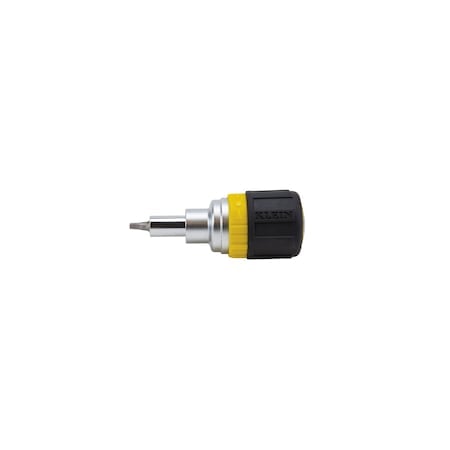 Multi-Bit Ratcheting Screwdriver, 6-in-1, Stubby, Ph, Sl, Sq, Nut Bits MPN:32594