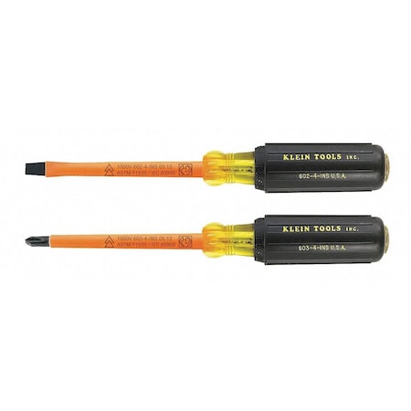 ESD Safe Insulated Screwdriver Set, Slotted/Phillips Tip, 1000V insulated, 2-Piece MPN:33532-INS