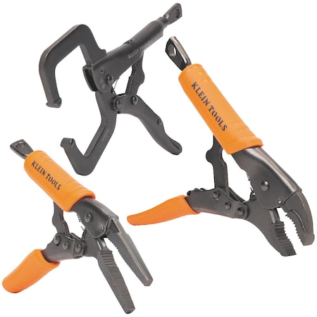 Locking Pliers Set, C-Clamp, Long Nose, Curved Jaw, 3-Piece MPN:38664