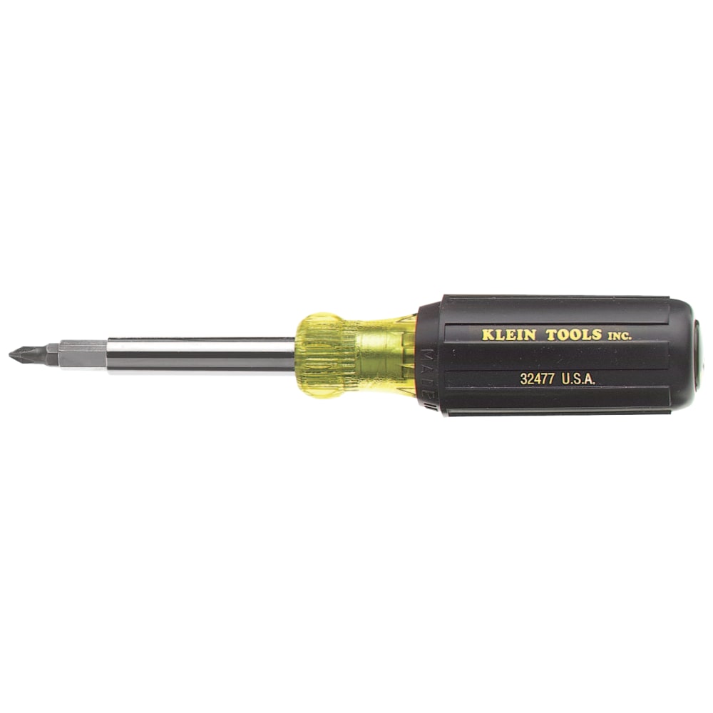 Klein Tools 10 in 1 Screwdriver/Nutdriver, #1, #2, T10, T15; 1/4, 5/16 Slot; 1/4, 5/16 Nutdriver MPN:409-32477