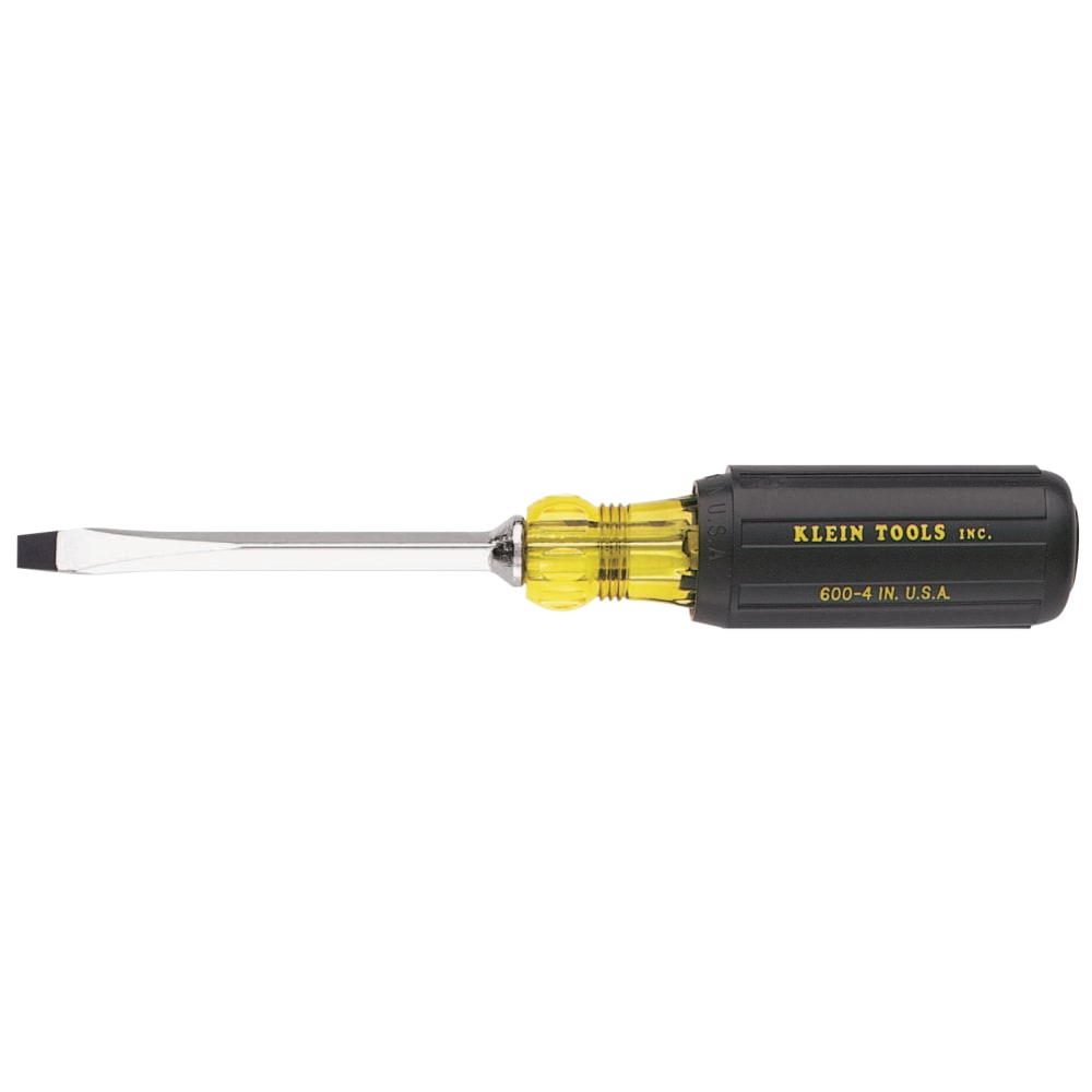 Klein Tools Keystone Tip Cushion Grip Screwdriver, 1/4 in Tip, 8 11/32 in Overall L MPN:409-600-4
