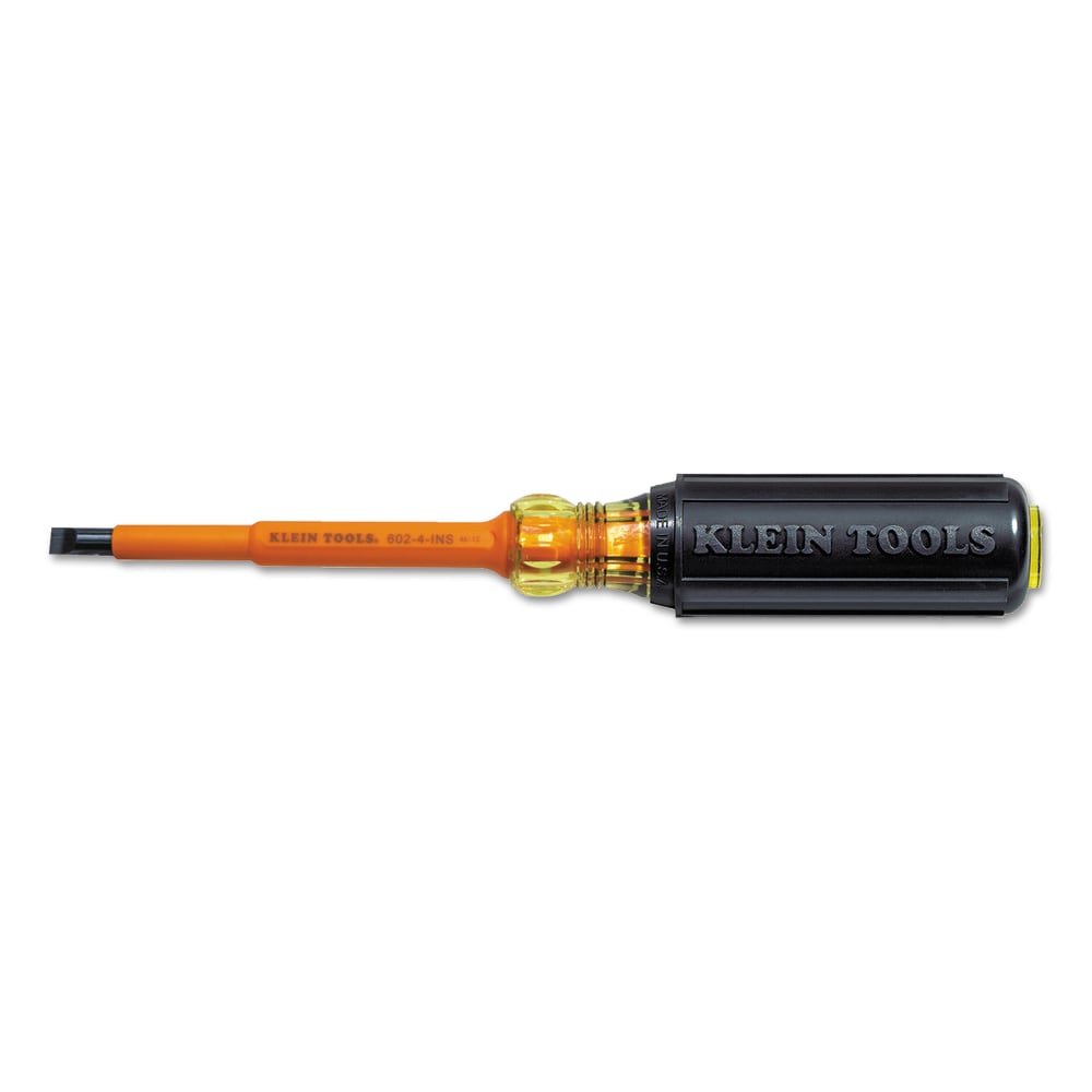 Klein Tools Insulated Screwdriver, 1/4 in, Cabinet Tip MPN:409-602-4-INS