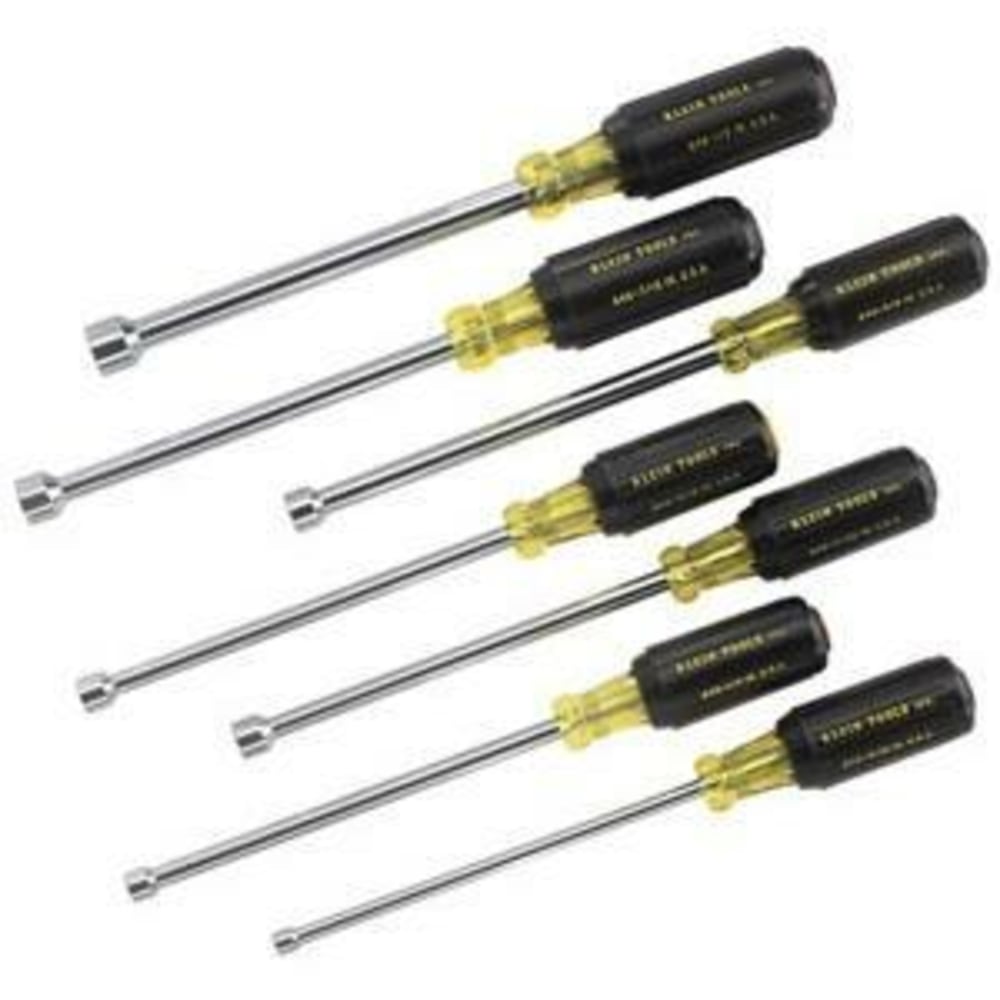 Klein Tools 7 Pc Cushion Grip Nut Driver Sets, 3/16; 1/4; 5/16; 11/32; 3/8; 7/16; 1/2 MPN:409-647