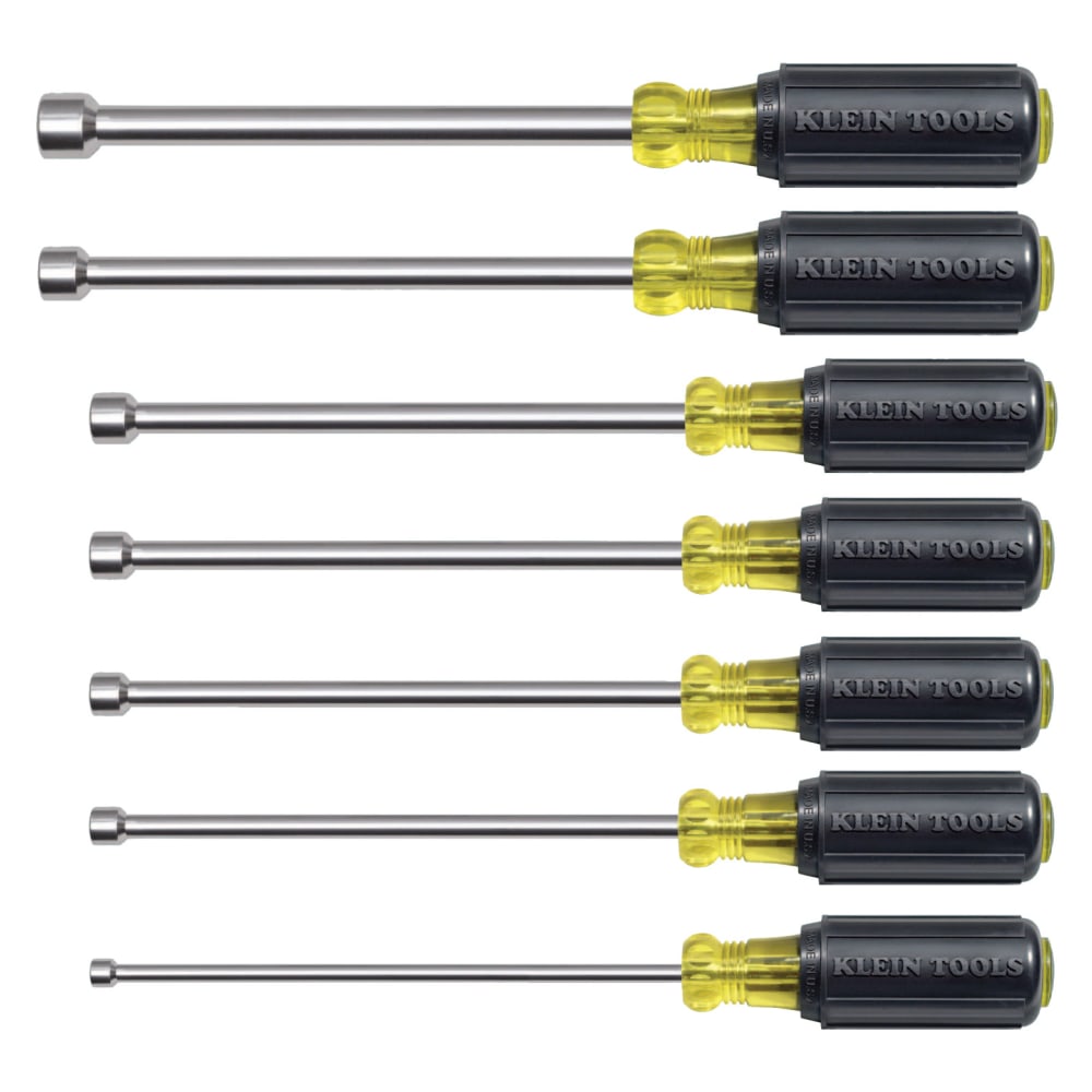 Klein Tools 409-647M 7-Piece Long Cushion-Grip Nut Driver Set MPN:647M