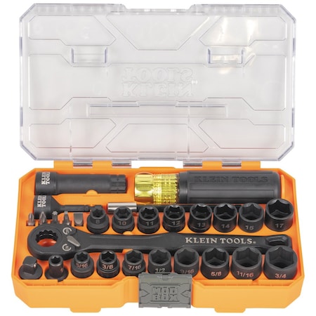 KNECT Essential Pass Through Impact Socket Set, SAE, Metric, 28-Piece MPN:65400KNECT