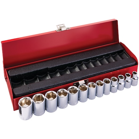 3/8-Inch Drive Socket Wrench Set, Metric, 13-Piece MPN:65506