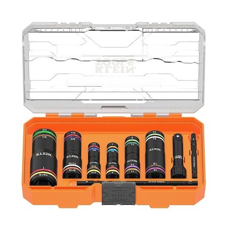 1/4 in, 3/8 in Drive Impact Quad Flip Socket Set, SAE, 9 pcs MPN:656QS