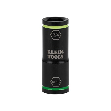 1/4 in, 1/2 in Drive Flip Impact Socket Standard Socket, Manganese Phosphate MPN:66074