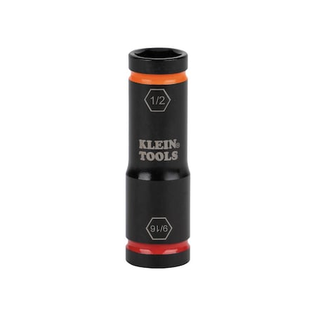 1/4 in, 1/2 in Drive Flip Impact Socket Standard Socket, Manganese Phosphate MPN:66076