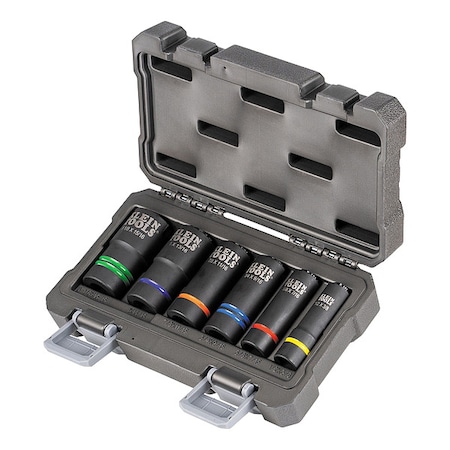 2-1 Slotted Impact Socket Set, 12pt, 6pc MPN:66090