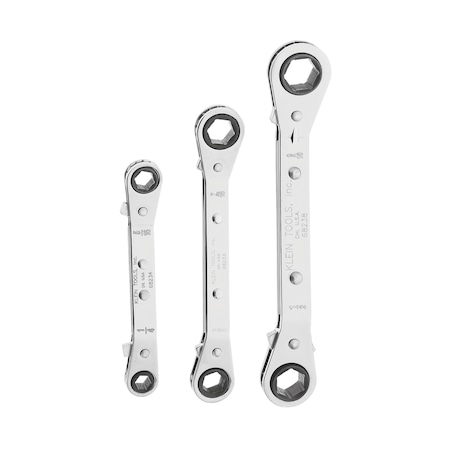 Reversible Ratcheting Box Wrench Set, 3-Piece MPN:68244