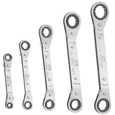 Reversible Ratcheting Box Wrench Set, 5-Piece MPN:68245