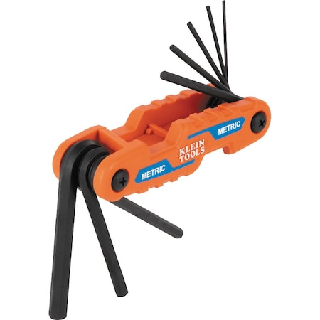 Hex Key Set, Compact Folding, Metric, 8-Key MPN:70540M