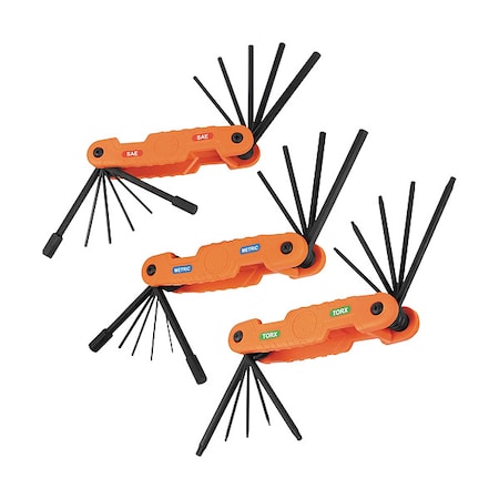 Hex Key Set, ProFold, Met/Torx, 31-Key, 3 PK MPN:70553