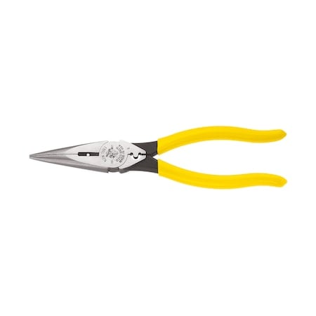 8 7/16 in D203 Needle Nose Plier, Side Cutter Plastic Dipped Handle MPN:D203-8NCR