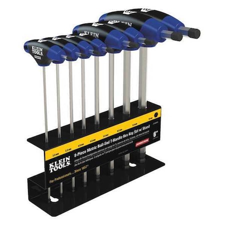 Hex Kit Set, Metric, Ball End T-Handle, 6-Inch with Stand, 8-Piece MPN:JTH68MB