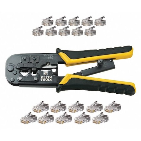 7 1/2 in Crimper and Connector Kit Ethernet, RJ45 MPN:VDV226-817