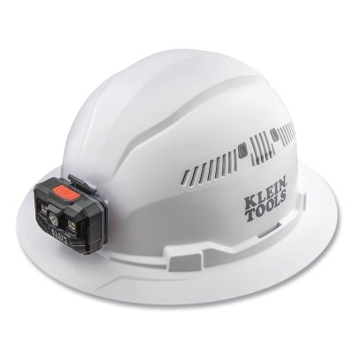 Hard Hat Vented Full Brim w/Rechg Headlamp Wh MPN:60407RL