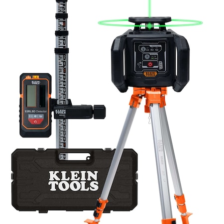 Grn Rotary Laser Level, Self-Level, Tripod MPN:93RLS