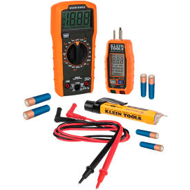 Klein Tools® Premium Electrical Tool Set with Multimeter Volt Tester Outlet Tester 69355