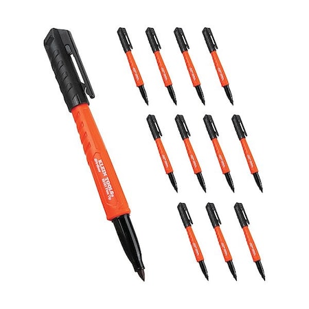 Permanent Marker, Fine Tip, Black, PK12 MPN:8610112