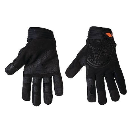 Mechanics Gloves, Fabric Palm, L, Black MPN:40233