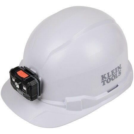 Hard Hat with Lamp, PC/ABS, 4-point Point Ratchet with Pivot, Type 1, Class E, White MPN:60107RL