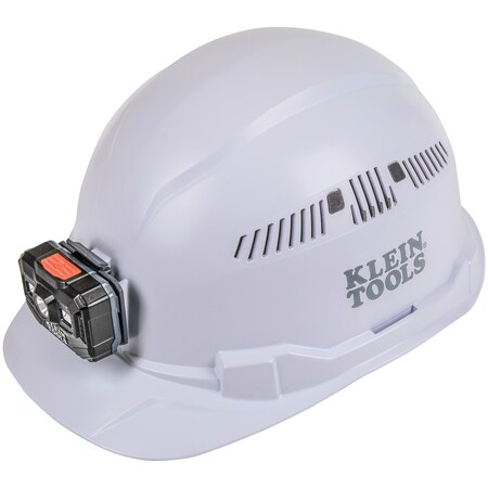 Hard Hat with Lamp, PC/ABS, 4-point Point Ratchet with Pivot, Type 1, Class C, White MPN:60113RL