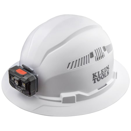 Hard Hat with Lamp, PC/ABS, 4-point Point Ratchet with Pivot, Type 1, Class C, White MPN:60407RL