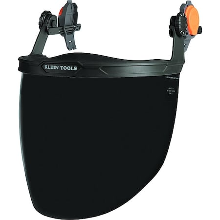 Face Shield, Gray Visor, 11 1/4 in Height, Locking Mount Suspension, Gray Tint MPN:60473