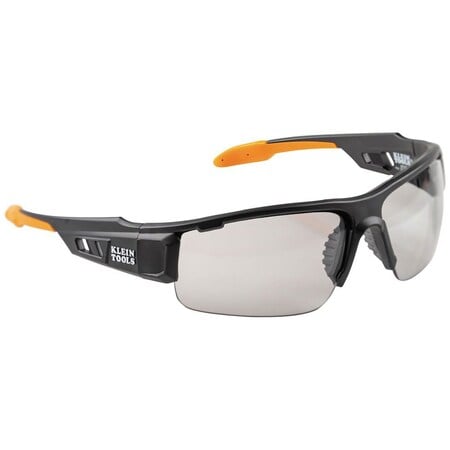 Safety Glasses, Anti-Fog & Anti-Scratch, Black/Orange Lens, Black/Orange Frame, Half-Frame MPN:60536