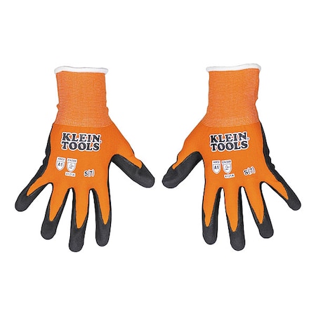 Coated Gloves, nitrile, Orange/Black, Small 2 PK MPN:60579