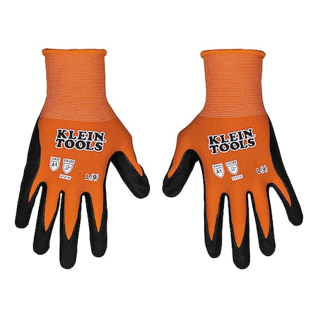Coated Gloves, Microfoam nitrile, Orange/Black, Large 2 PK MPN:60581
