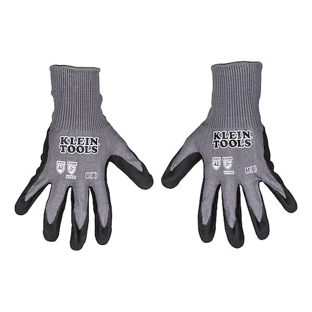 Coated Gloves, Microfoam nitrile, Gray/Black, Medium 2 PK MPN:60584