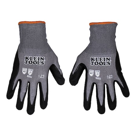 Coated Gloves, nitrile, Gray/Black, Large 2 PK MPN:60585