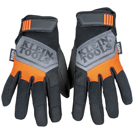 General Purpose Gloves, Medium, Spandex, Suede, Black/Orange/Gray, M, 1 PR MPN:60595