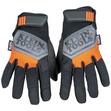 General Purpose Gloves, XL, Spandex, Suede, Black/Orange/Gray, XL, 1 PR MPN:60597