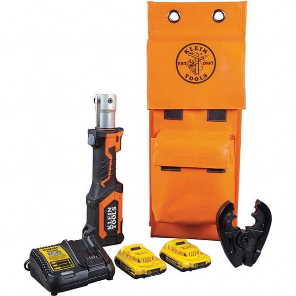 Power Crimper: 14,000 lb Capacity, 2 Lithium-ion Battery Included, 2Ah, Right Angle Handle, 20V MPN:BAT207T1