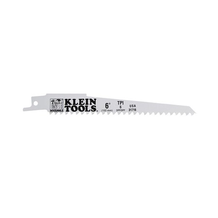 6 in x 6 TPI Reciprocating Saw Blade, KLEIN, 5 PK MPN:31716