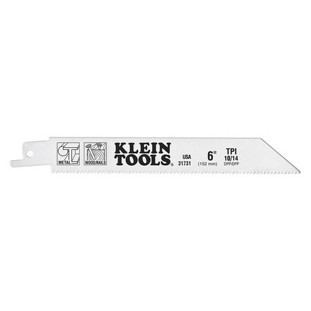 6 in x 10/14 TPI Reciprocating Saw Blade, KLEIN, 5 PK MPN:31731