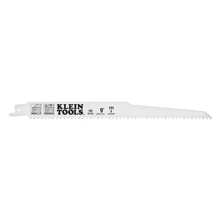 9 in x 6 TPI Reciprocating Saw Blade, KLEIN, 5 PK MPN:31751