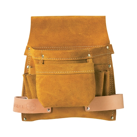 Tool Pouch, Tool Pouch, Brown, Leather, 6 Pockets MPN:42241