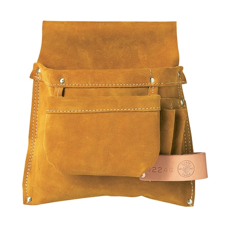 Tool Pouch, Tool Pouch, Brown, Leather, 4 Pockets MPN:42246