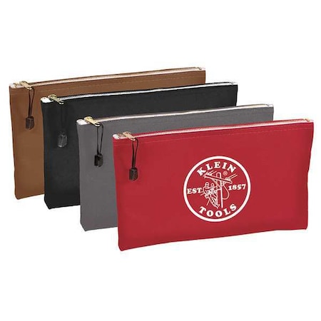 Zipper Bags, Canvas Tool Pouches Brown/Black/Gray/Red, 4-Pack MPN:5141