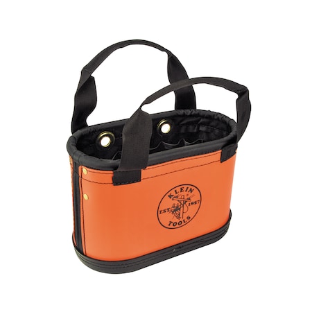 Bucket Bag, Orange, Plastic Exterior, Denier Polyester Interior, Polypropylene Bottom, 15 Pockets MPN:5144HBS